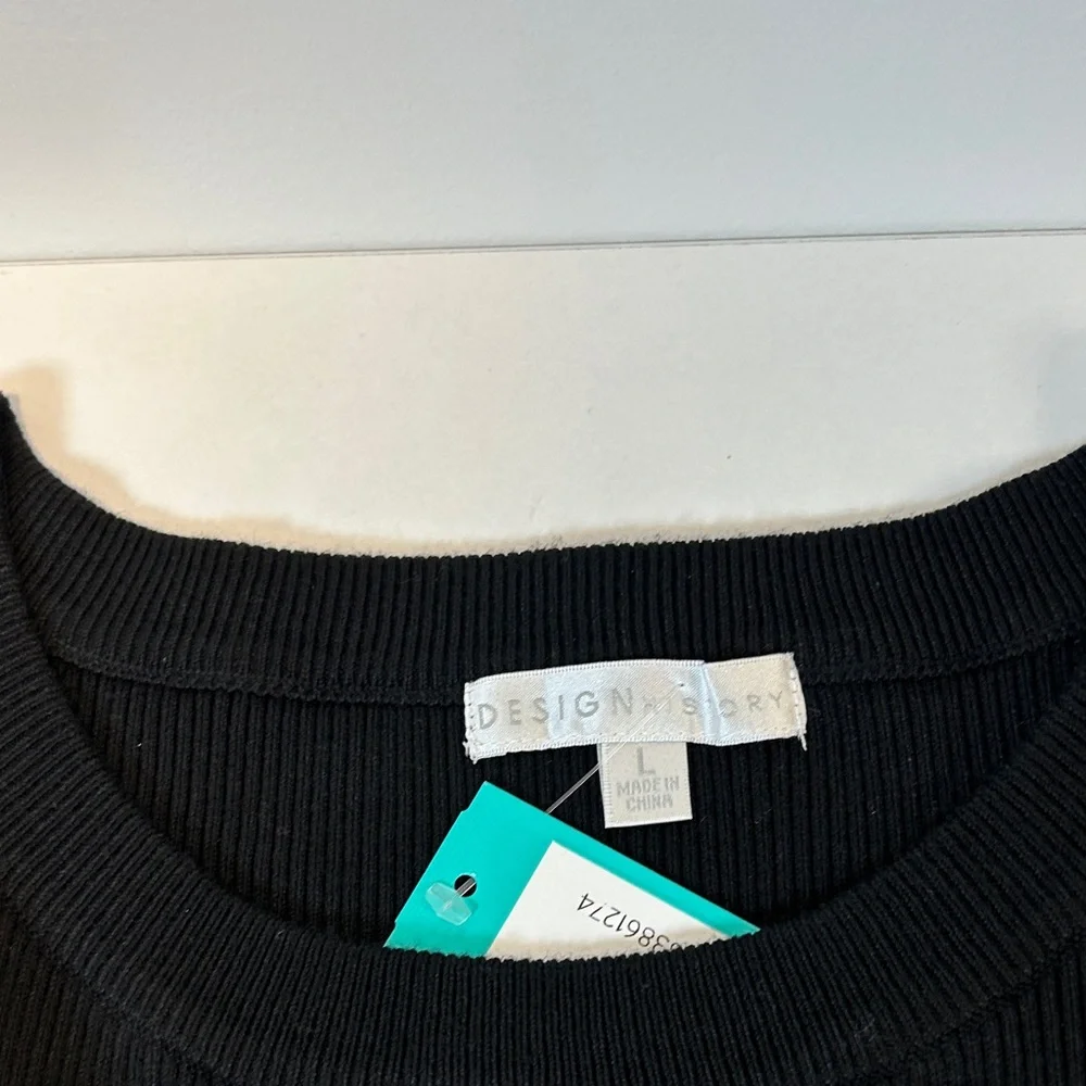 Design History Printed Houndstooth Chiffon Long Sleeve Sweater Women’s‎ Size - Picture 4 of 12